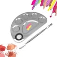 thumbnail image 1 of Paleta de maquillaje de 6 agujeros de acero inoxidable, plato mezclador de esmalte de uñas, paleta mezcladora de artista cosmético para mezclar, 1 of 5
