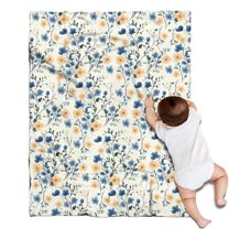 Pioneer Flower Floral Print Pattern Blanket,Comfortable Soft Lamb Wool Throw Blanket,All Season,Warm Lightweight Blankets for Sofa Bed Couch Living Room Chair,30"x40"