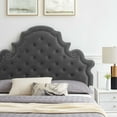 thumbnail image 5 of Tufted Platform Bed Frame, Queen Size, Velvet, Dark Grey Gray, Modern Contemporary Urban Design, Bedroom Master Guest Suite, 5 of 10