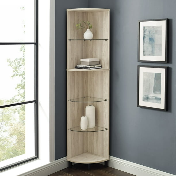 Manor Park Tatum Modern Contemporary Corner Bookshelf, Birch - Walmart ...