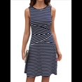 thumbnail image 1 of Vestidos Casuales para Mujer 2025, Minivestidos A Rayas Sin Mangas, Cintura Alta, Corte A. Azul Marino XL, 1 of 10