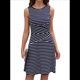 thumbnail image 1 of Vestidos Casuales para Mujer 2025, Minivestidos A Rayas Sin Mangas, Cintura Alta, Corte A. Azul Marino XL, 1 of 10