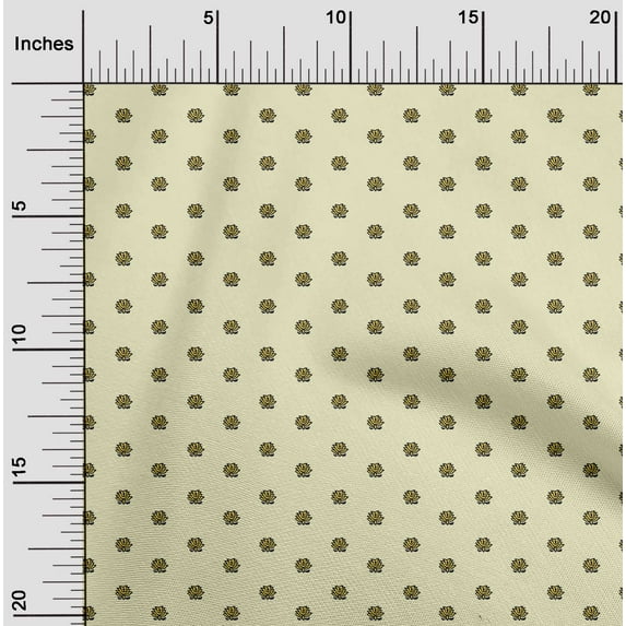 oneOone Organic Cotton Poplin Twill Fabric Lotus Block Print Fabric By Yard 42 Inch Wide
