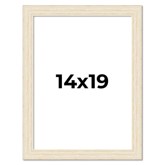 14x19 Frame White Barnwood Picture Frame - Modern Photo Frame Includes UV Acrylic Shatter Guard