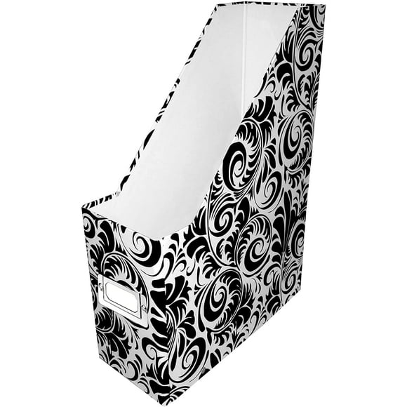 Snap-N-Store Boîte de Rangement pour Magazine 14 x 13 x 1 Pouce, Motif de Défilement Noir et Blanc (SNS01837)