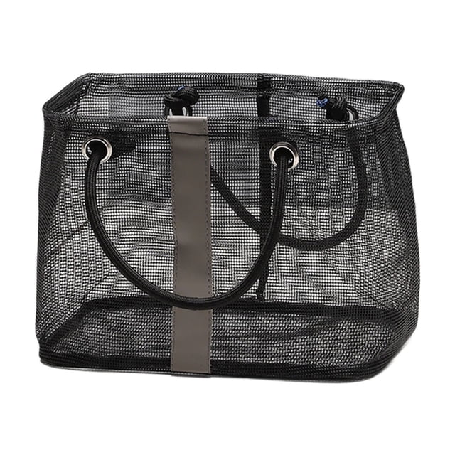 Sacs Fourre-Tout pour Rangement, Sac en Maille Lavable Organisateur de Rangement Portable avec Poignée, Sac Fourre-Tout de Plage en Polyester pour Rangement de Jouets