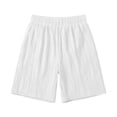 thumbnail image 4 of Edvintorg Bermuda Shorts for Women Knee Length Elastic Waisted Breathable Lightweight Loose Fit Casual Short Women Summer Clothes White M, 4 of 6