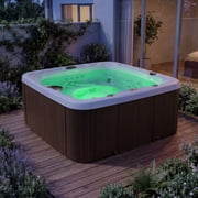 Lifesmart Coronado (LS600DX) Hot Tub - 7 Person, 65-Jet, 220v, Arctic White/ Espresso Brown