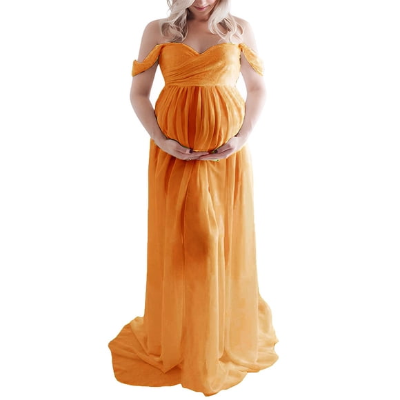Minnieouse Vestido de fotografía de maternidad vestido dividido vestidos de embarazo mujeres embarazadas sesión de fotos ropa Prop traje Type3 NO3