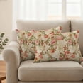 thumbnail image 2 of Rose Fall Outdoor Waterproof Pillow Covers, Thanksgiving Vintage Pastoral Botanical Flowers Decorative Rectangle Throw Pillowcase Sofa Cushion Sham for Patio/Couch/Chair, 20"x12" 2 Pack, 2 of 8