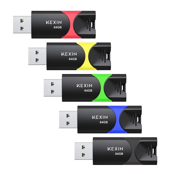 Unidad flash USB KEXIN de 64 GB, memoria USB 2.0, paquete de 5
