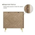 thumbnail image 4 of Eumyviv Dining Credenza with 2 Doors, Natural Oak Accent Cabinet, Herringbone Finish Storage for Living Room, 4 of 7