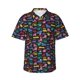 thumbnail image 1 of Balery Colorful Excavator Camisas hawaianas de manga corta para hombre, camisas playeras de corte holgado, camisas de vacaciones con botones,Medium, 1 of 7