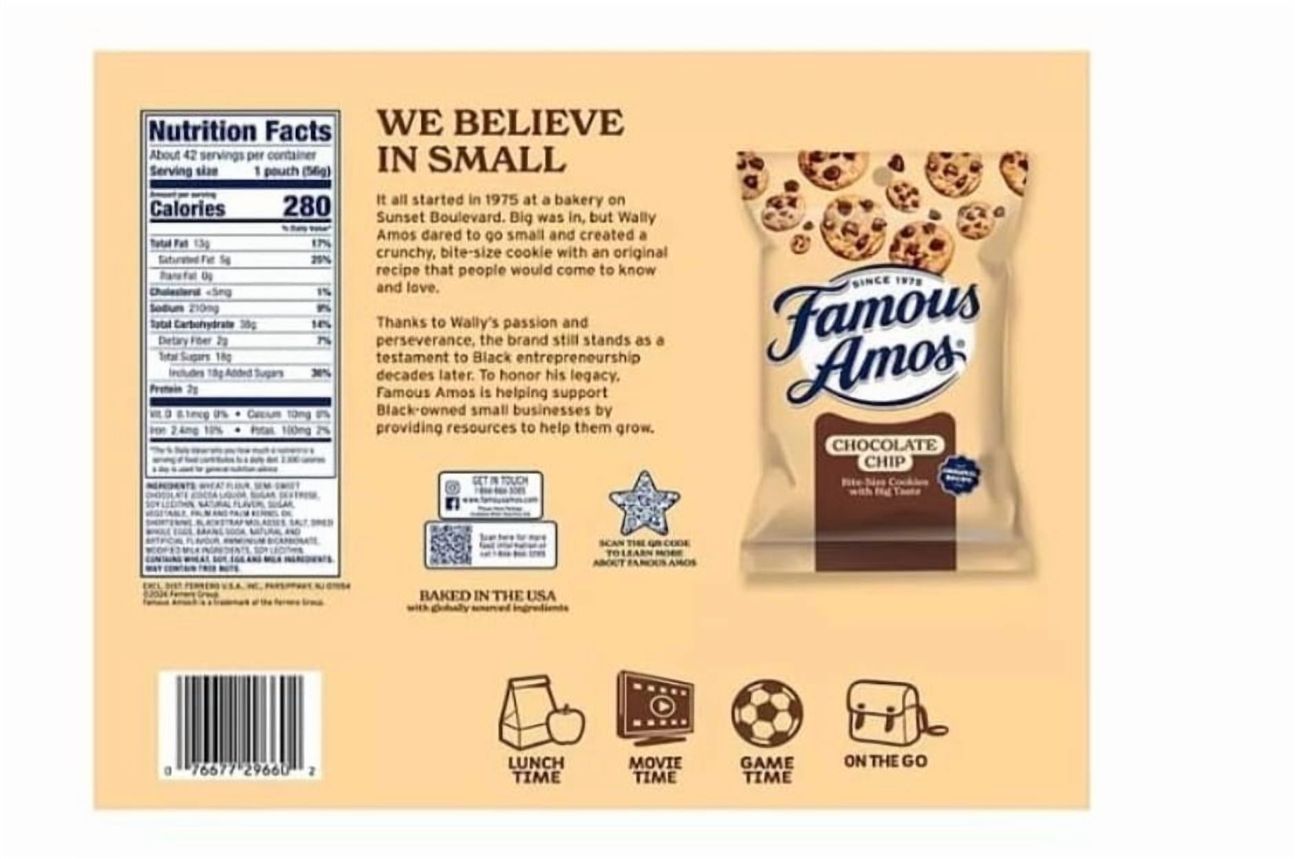 Famous Amos Chocolate Chip Cookies, 2 oz., 42 pk.