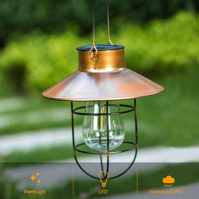Retro Solar Lamp Vintage Camping Lantern with Tungsten Bulb Outdoor  Waterproof Hanging Light Tent Light Garden Yard Decoration - AliExpress