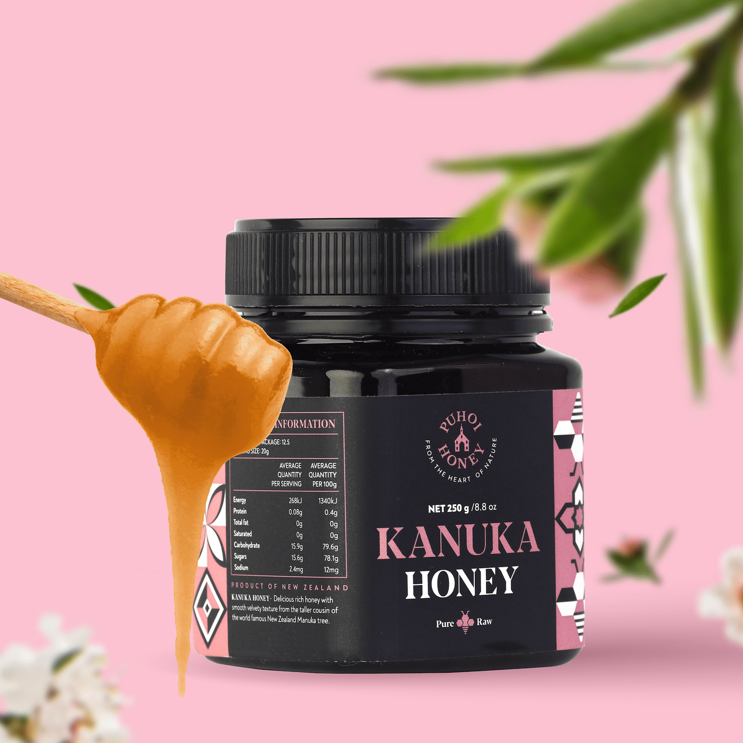 New Zealand 100% Pure & Raw Kanuka Honey 500g (1.1 Ib)