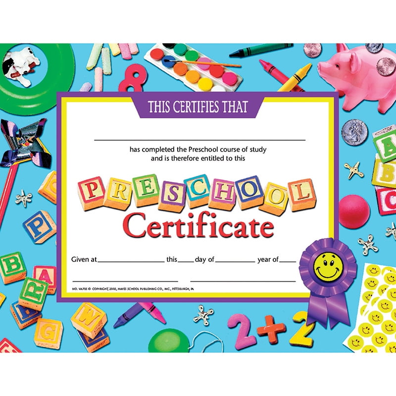 (6 Pk) Preschool Certificate Blu | Walmart Canada