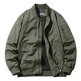 thumbnail image 1 of RXIRUCGD Veste de Moto Décontractée Mode pour Hommes en Cuir Solide avec Poches, Vert Armée, Taille : L, 1 of 8