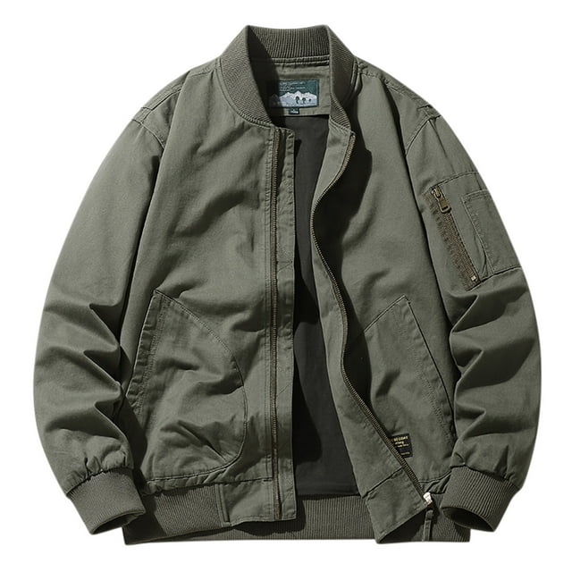 RXIRUCGD Veste de Moto Décontractée Mode pour Hommes en Cuir Solide avec Poches, Vert Armée, Taille : TG