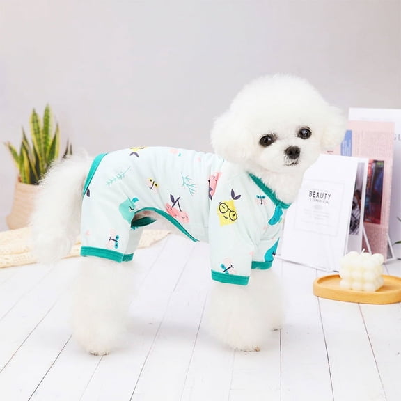 2022 Comfortable Home Clothes Small Dog Bomei Teddy Dog Dog Clothes Spring And Autumn Pet Clothes green XL