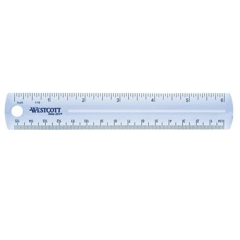 Westcott Plastic Ruler, 6, Metric; Imperial, , 0.5 lb., for