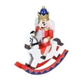 thumbnail image 3 of Nutcracker Figurine Decoration Wooden Rocking Horse Design for Christmas Holiday Indoor Home Office Centerpiece, 3 of 9