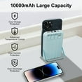 thumbnail image 7 of Magnetic Power Bank, 10000mAh Wireless Portable Charger with LED Display, Built-in Cables, Magsafe Charger with Foldable Stand, 22.5W PD Fast Charging for iPhone/Android, Blue, 7 of 7