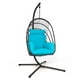 Costway Chaise Pliante Oeuf avec Support Coussin Moelleux Oreiller Swing Hamac Turquoise – image 1 sur 10
