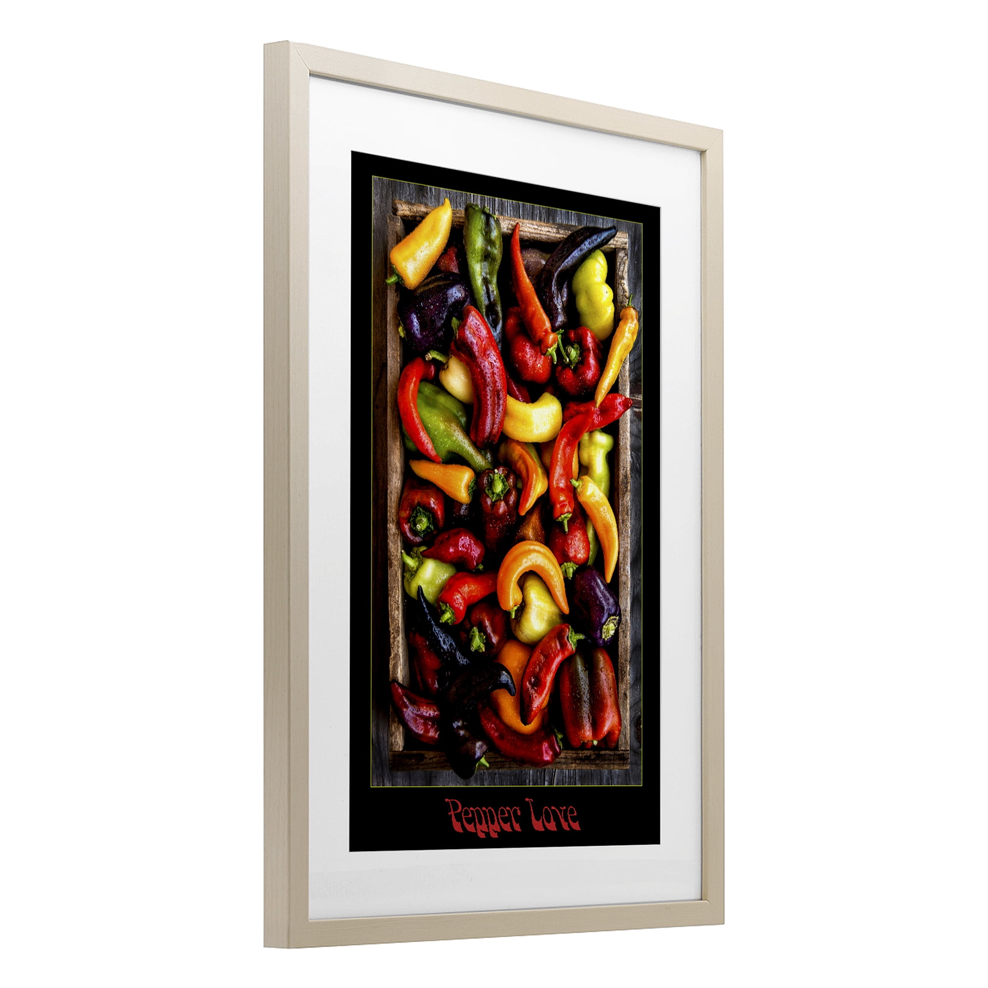 Stupell Industries Pepper Love Vibrant Vegetables Birch Framed Print Under Glass, design by Carl Kravats