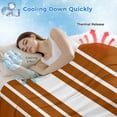thumbnail image 3 of Burnt Orange White Stripe Cooling Blanket,Lightweight Breathable Summer Throw Blanket with Double Sided Cold Effect,Modern Rustic Vertical Striped Picnic Blankets Bed Sheet for Hot Sleepers 30"x40", 3 of 8