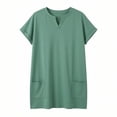 thumbnail image 4 of biudgviw Womens Summer Tunic Tops Short Sleeve Casual Long T Shirts Comfy V Neck Loose Fit Basic Tees with Pockets Spring Outfits, 4 of 6