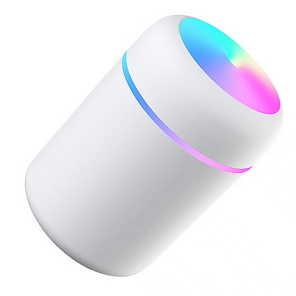 Injueey Humidificador de aire, 300ml, difusor ultrasónico de aceites esenciales, Mini USB, generador de niebla fría, aromaterapia con luz colorida para Humidificadores blanco Injueey HA8569-02B