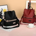 thumbnail image 1 of Mochila de viaje de un hombro y dos hombros, diseño antirrobo, gran capacidad 28x28x13,5 cm, bolsa de tela de moda para mujer, bolsillo trasero abierto, mochila multifuncional para compras, citas, 1 of 9