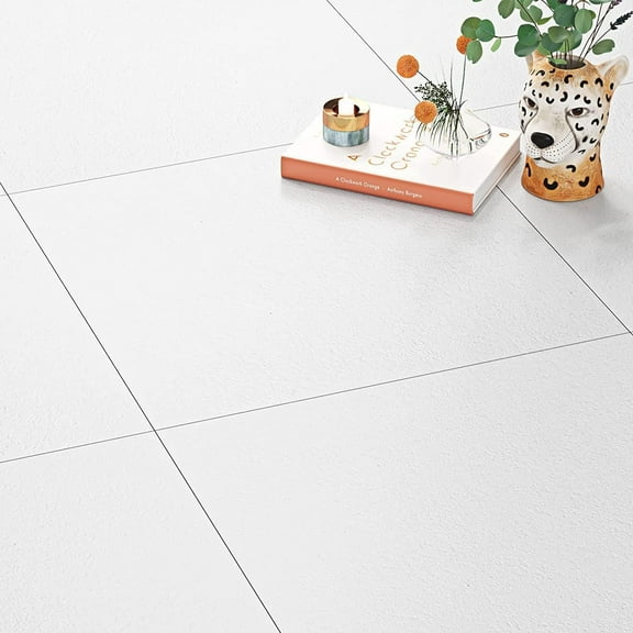 30 Pack Peel and Stick Flooring Tiles White 12x12 in Self Adhesive Vinyl Floor Tiles Peel and Stick Floor Tile Waterproof for Bathroom Kitchen Laundry Room Stick on Laminate Flooring Tiles