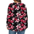 thumbnail image 4 of Xdegoge Plus Size Tops for Women Long Sleeve Crew Neck Shirts Trendy Floral Pleated Oversized T-Shirts Tunic Loose Cotton Tees Dressy Casual Blouses Camisas Para Mujer Manga Larga, 4 of 6