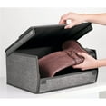 thumbnail image 6 of mDesign Large Fabric Closet Shoe Storage Box, 8 Pack, Charcoal Gray, 6 of 9