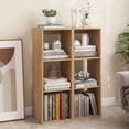 thumbnail image 2 of Costway 3-Cube Bookshelf, Modern Vertical Bookcase with Back Guardrail & Anti-tipping Kits Natural, 2 of 9