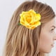 thumbnail image 5 of EeaseMX 5 broches de flores de tela de 10 cm para novia, con forma de rosa realista, para el pelo, para vestido de boda (amarillo), 5 of 8