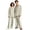 Khaki(Striped), variant on Couple Matching Pajamas Long Sleeve His and Hers Pajamas Sets Sleepwear Striped Button Down Warm 2 Piece Set Loungewear Dark Gray XXXL