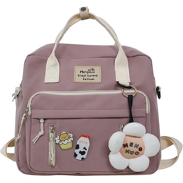 Lindas mochilas para adolescentes, mochila estética, mochila japonesa de anime, bolso funcional escolar, bolsa de viaje impermeable, bolsa para computadora portátil (rosa) JFHHH pequeña
