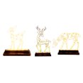 thumbnail image 2 of Dserhfy Metal Lighted Christmas Deer Decoration Light Up Reindeer Figurine with Wooden Base for Indoor Outdoor Home Yard Tabletop Decor, 2 of 8