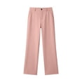 thumbnail image 6 of ZOYOEN Girls Dress Pants with Pockets- Casual Baggy High Waist Wide Leg Kids School Uniforms Pink Size 12 Years, 6 of 7