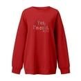 thumbnail image 4 of IROINNID Women's Long Sleeve Sweatshirt Round Neck Thigh-Length Print Loose Autumn Pullover Tops Sweatshirt, Red, 4 of 5