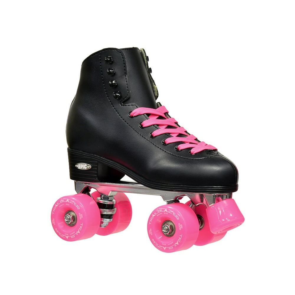 Epic Classic Black and Pink Quad Roller Skates