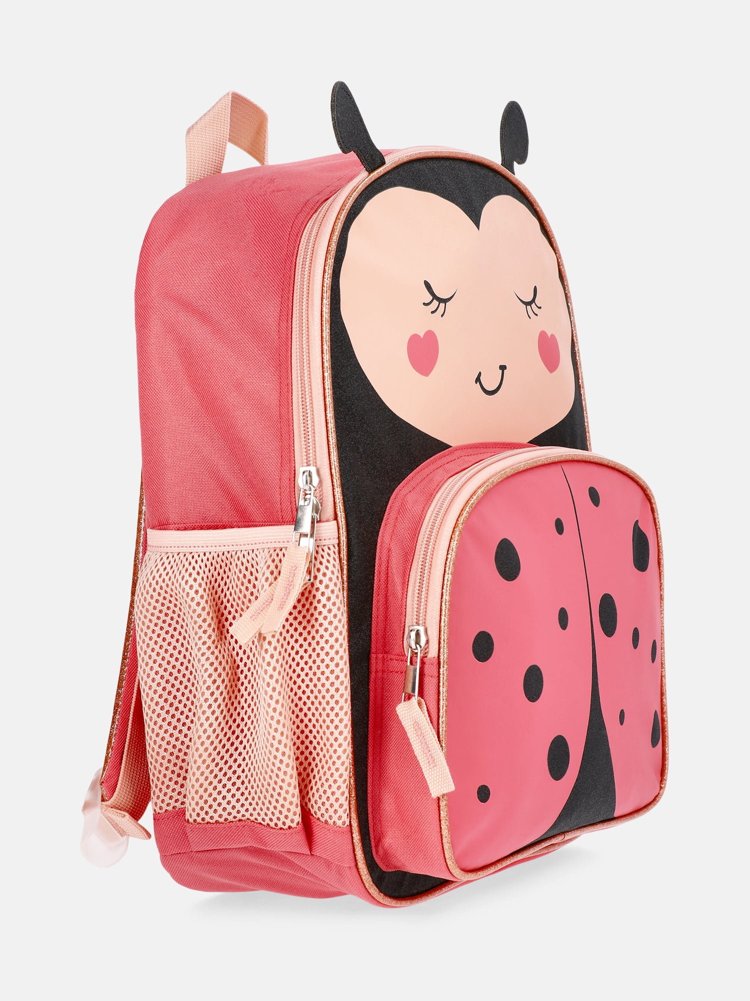Wonder Nation Toddlers' 13.5" Ladybug Backpack, Primrose/Black