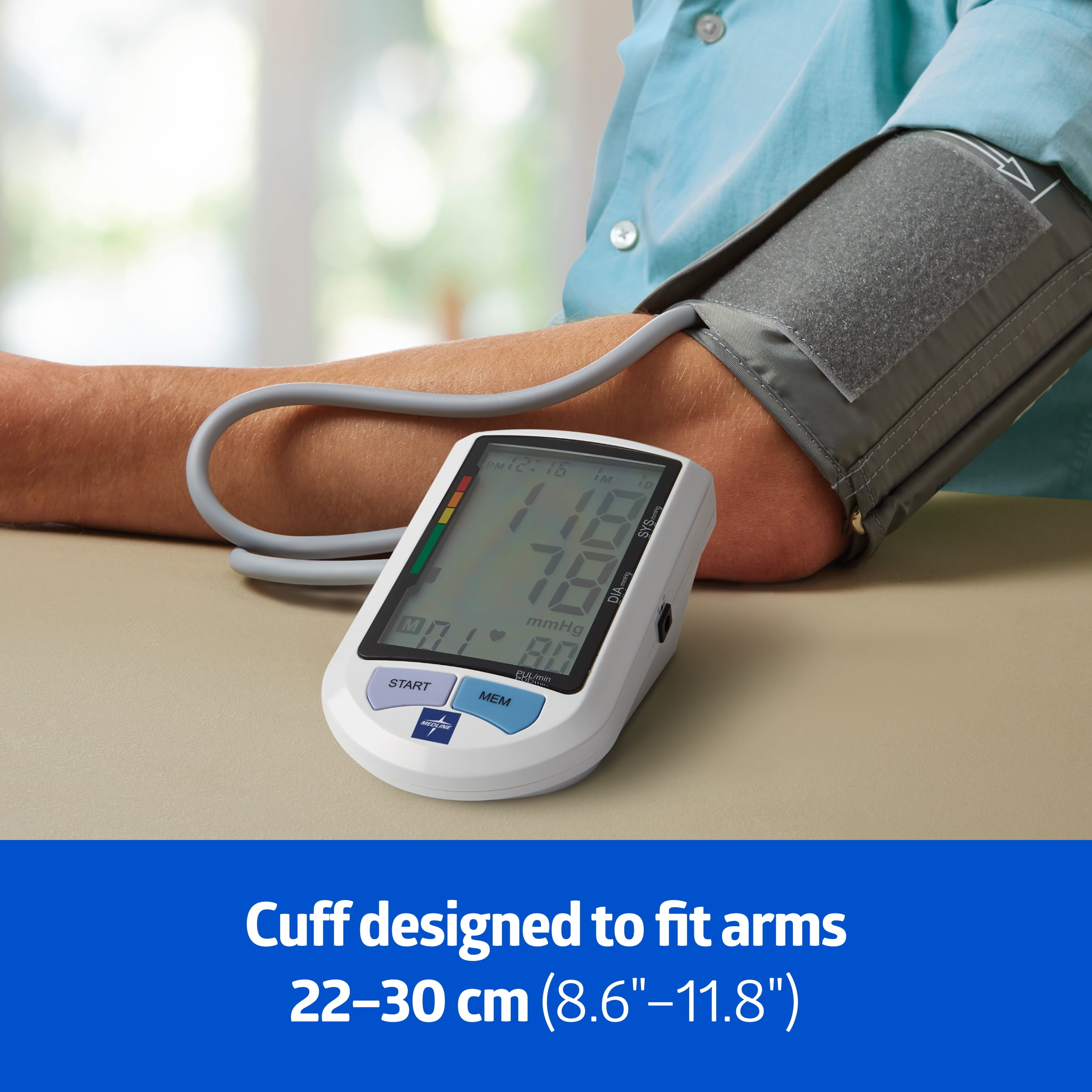 Medline Elite Automatic Digital Blood Pressure Monitor, Standard Adult Cuff