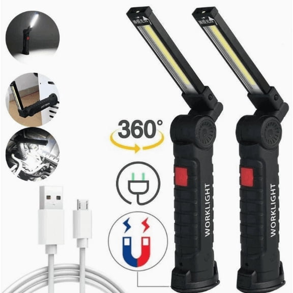 IJIL Work Light, COB USB Rechargeable 5 Modes 5-10H Runtime All-Angle Lighting for Gifts for Men Dad