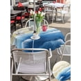 thumbnail image 5 of Outdoor Tablecloth with Umbrella Hole for Patio/Picnic/Party/Camping, Navy Blue Ombre Beach Waterproof Table Cloth Round Cover Washable, Summer Ocean Coastal Gradient Waves (Dia 60"), 5 of 8