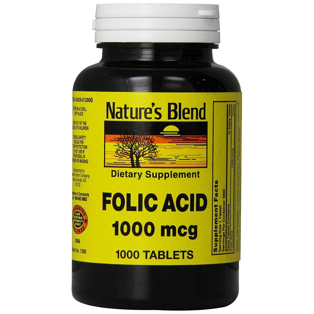 Nature's Blend Folic Acid 1000 mcg 1,000 mcg 1000 Tabs