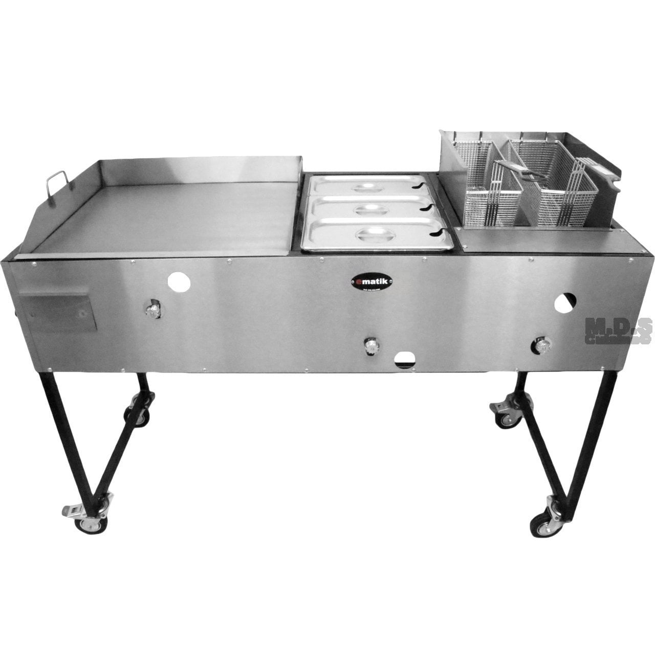 Ematik Catering Cart 24” Griddle 100 Pure Heavy Duty Gauge Steel